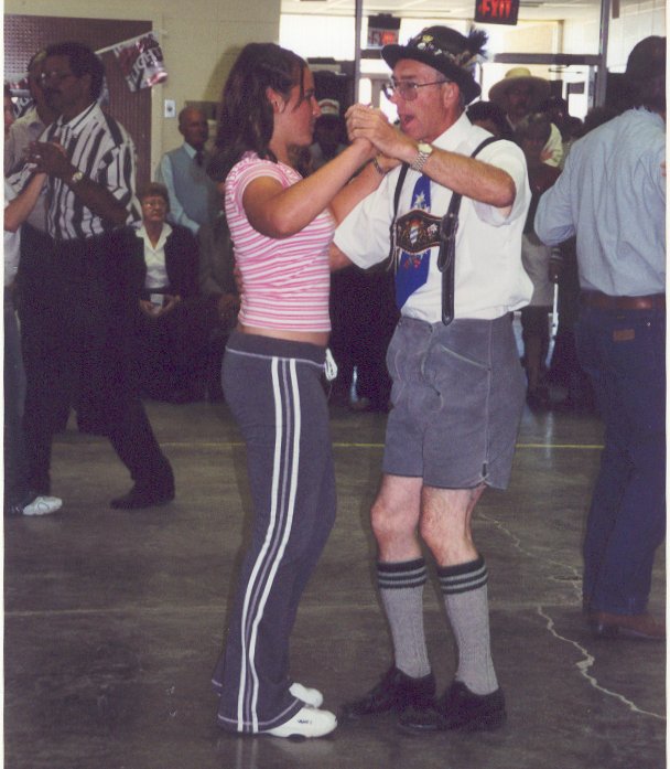 Bukovina Society member Steve Augustine and dance partner at the 2002 Midwest Oktoberfest